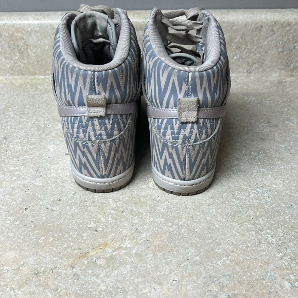 Nike High-Top Wedge Sneakers in Gray Taupe
